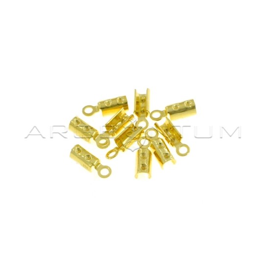 Terminals to be tightened from ø 2 mm. 10pcs yellow gold plated 925 silver