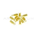Terminali a stringere da ø 2 mm. placcati oro giallo 10 pezzi in argento 925