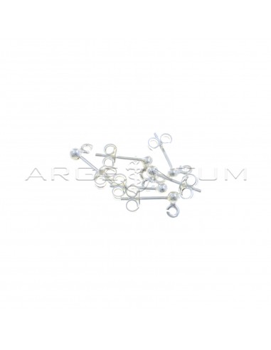 Attachments for ø 3 mm ball earrings with open link 6 pieces in 925 silver