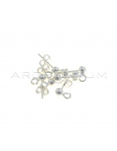 Attachments for ø 4 mm ball earrings with open link 6 pieces in 925 silver