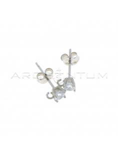 Attachments for white light point earrings ø 4 mm. with open link in 925 silver