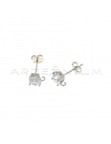 Attachments for ø 6 mm white light point earrings. with open link in 925 silver