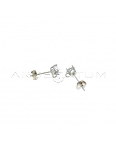 Attachments for ø 5 mm white light point earrings with open link in 925 silver