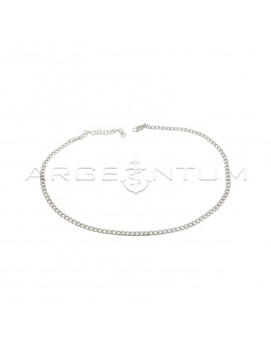 White gold plated curb link necklace in 925 silver