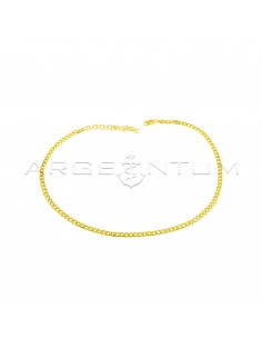 Yellow gold plated curb link necklace in 925 silver