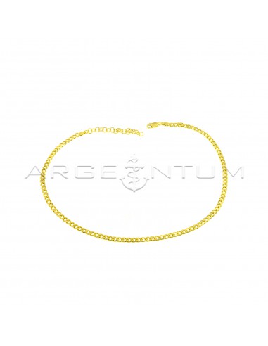 Yellow gold plated curb link necklace in 925 silver