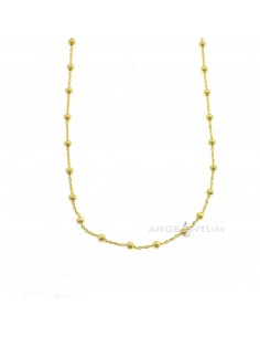 2.5mm alternating ball chain. yellow gold plated 925 silver (45 cm)