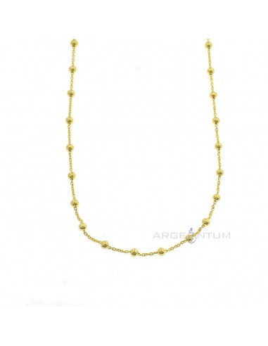 2.5mm alternating ball chain. yellow gold plated 925 silver (70 cm)