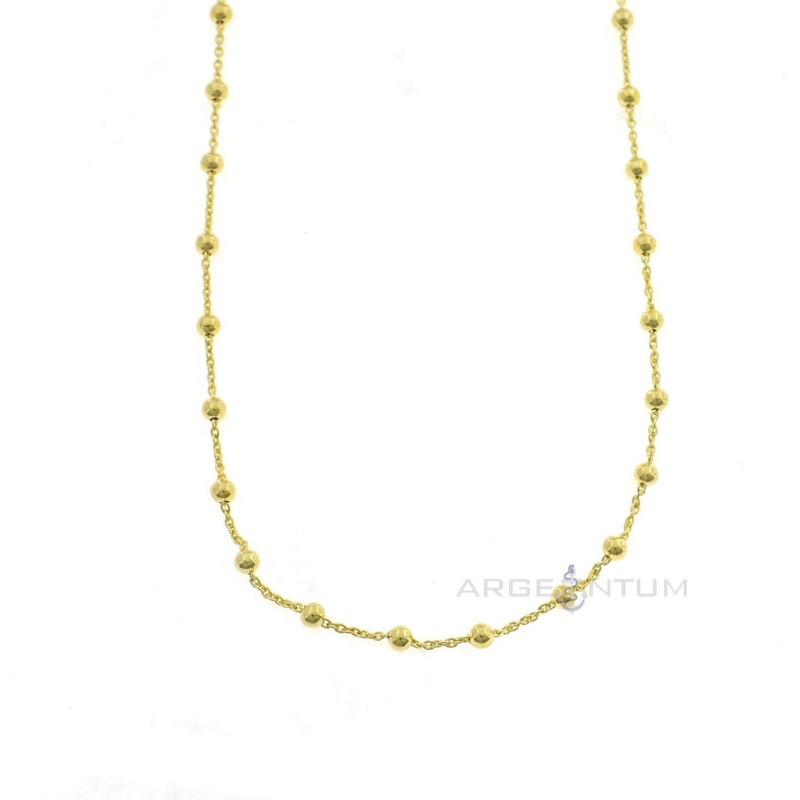 2.5mm alternating ball chain. yellow gold plated 925 silver (80 cm)