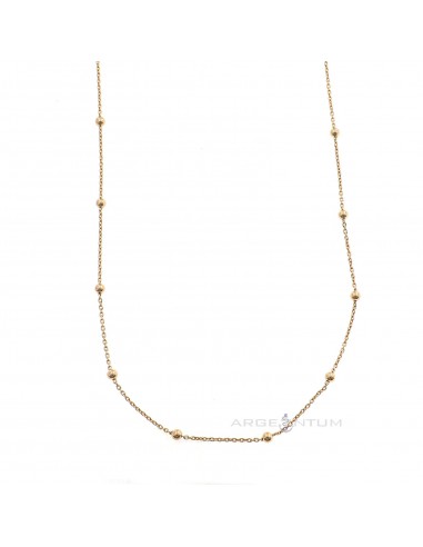 2.5mm alternating ball chain. rose gold plated 925 silver (40 cm)