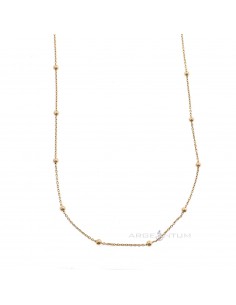 2.5mm alternating ball chain. rose gold plated 925 silver (45 cm)