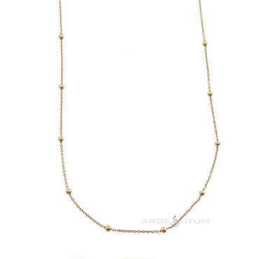 2.5mm alternating ball chain. rose gold plated 925 silver (70 cm)
