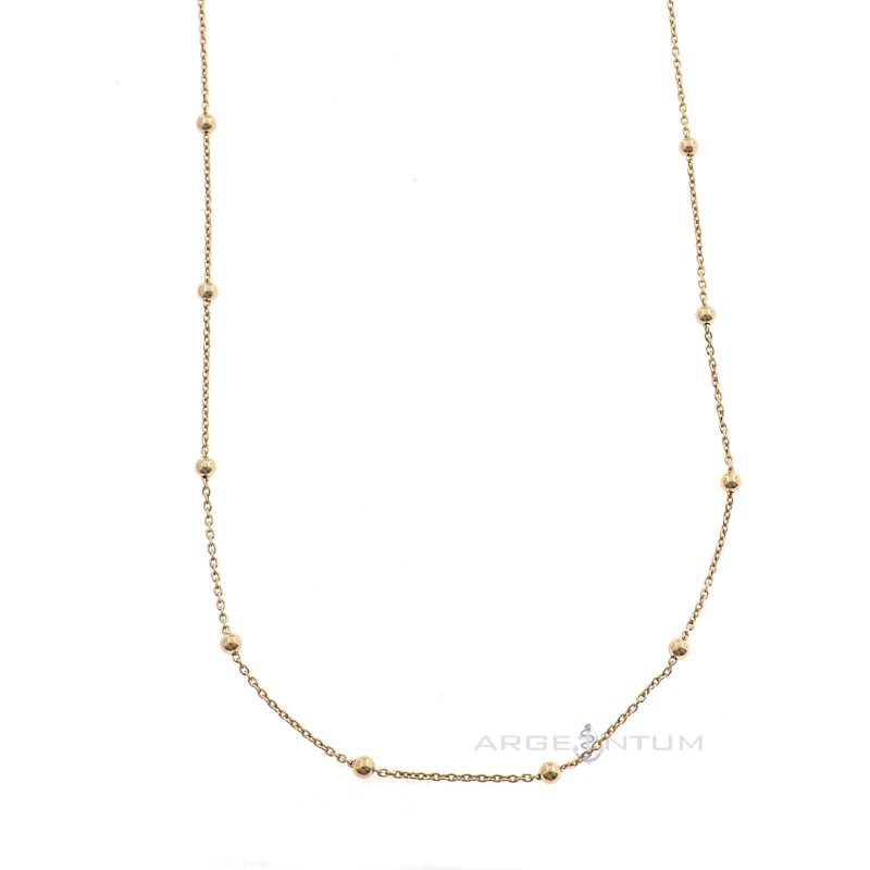 2.5mm alternating ball chain. rose gold plated 925 silver (70 cm)