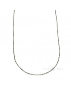 White gold plated pop corn link chain in 925 silver (45 cm)
