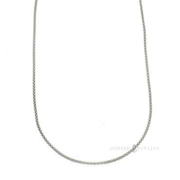 Catenina maglia pop corn placcata oro bianco in argento 925 (90 cm)
