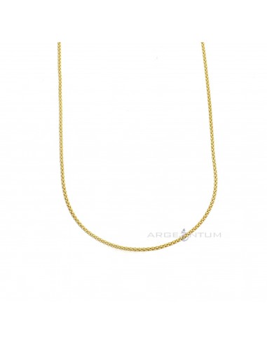 Pop corn link chain yellow gold plated in 925 silver (45 cm)