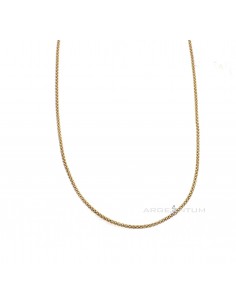 Pop corn chain link rose gold plated in 925 silver (50 cm)