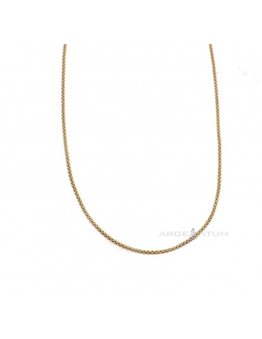 Pop corn chain link rose gold plated in 925 silver (90 cm)