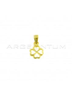 Yellow gold-plated four-leaf clover shape pendant in 925 silver
