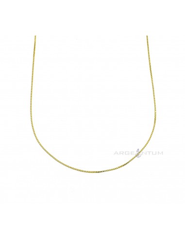 0.6 mm yellow gold plated Venetian link chain in 925 silver (60 cm)
