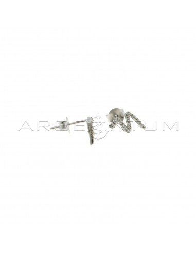 White gold-plated white gold-plated snake lobe earrings in 925 silver
