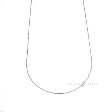 0.6 mm white gold plated Venetian link chain in 925 silver (60 cm)