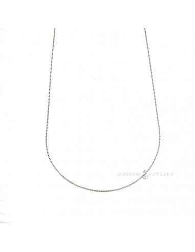 0.6 mm white gold plated Venetian link chain in 925 silver (60 cm)