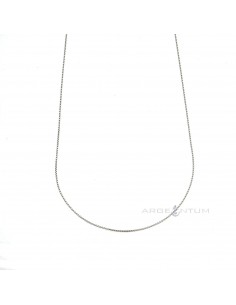 0,6 mm white gold plated Venetian link chain in 925 silver (100 cm)
