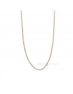 Rose gold plated diamond rolo link chain in 925 silver (60 cm)