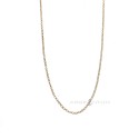 Rose gold plated diamond rolo link chain in 925 silver (60 cm)