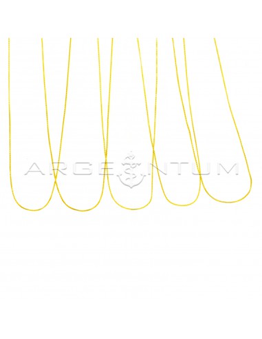 0.6 mm diamond-coated Venetian mesh chains in 925 silver plated yellow gold (40 cm) (5 pcs.)