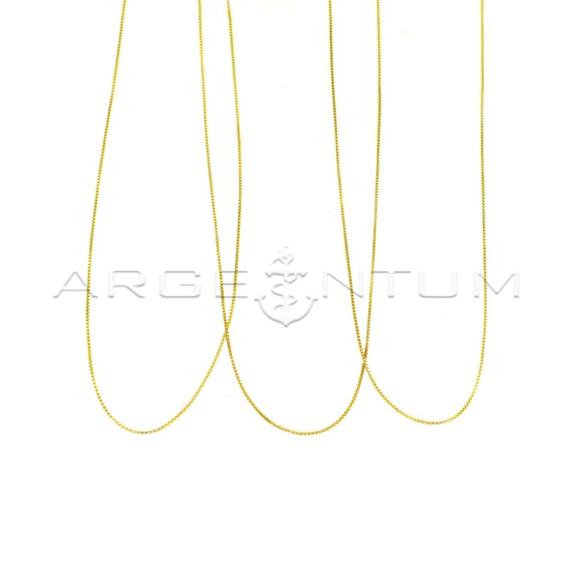 Catenine maglia veneziana da 0,8 mm placcate oro giallo in argento 925 (45 cm) (3 pz.)