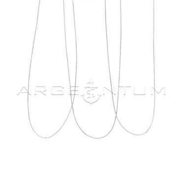 Catenine maglia veneziana da 0,8 mm placcate oro bianco in argento 925 (50 cm) (3 pz.)