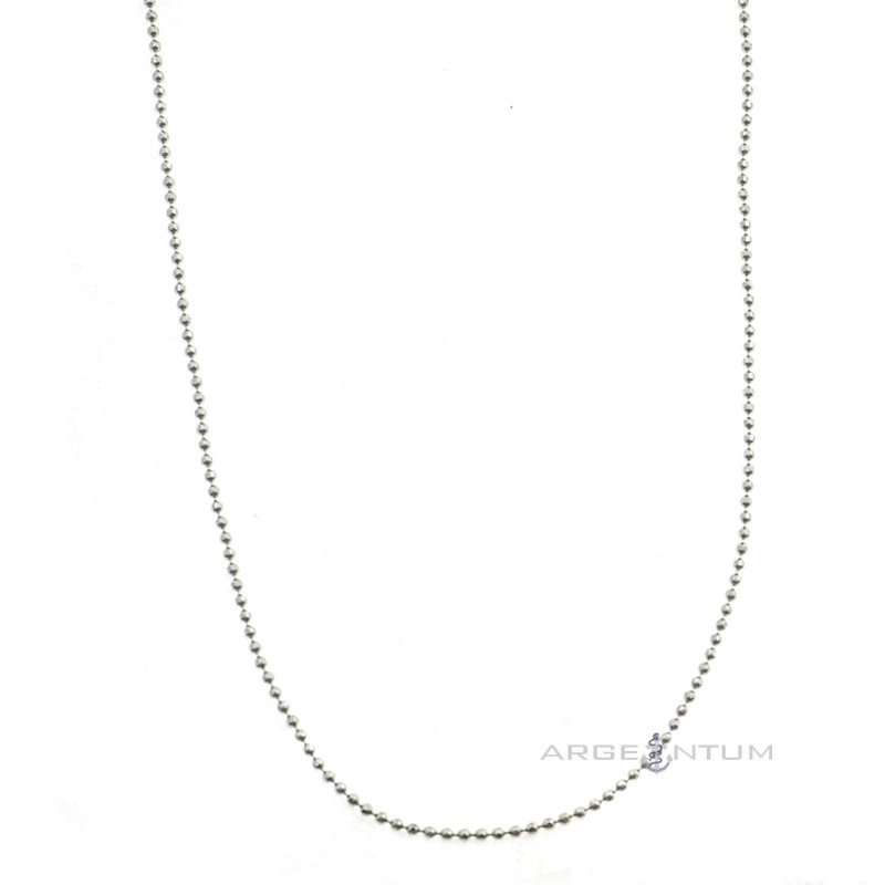 1.2 mm diamond ball chain in 925 silver plated white gold (70 cm)