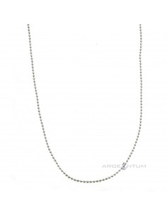 1.2 mm diamond ball chain in 925 silver plated white gold (100 cm)