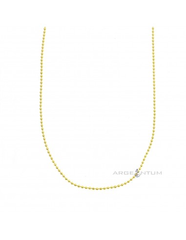 1.2 mm yellow gold plated diamond ball chain in 925 silver (60 cm)