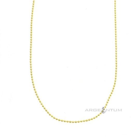 Catenina pallina diamantata da 1,2 mm placcata oro giallo in argento 925 (60 cm)