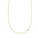 1.2 mm yellow gold plated diamond ball chain in 925 silver (60 cm)