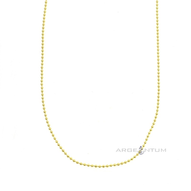 1.2 mm yellow gold plated diamond ball chain in 925 silver (70 cm)