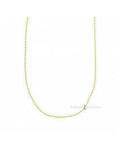 1.2mm yellow gold plated diamond ball chain in 925 silver (80cm)