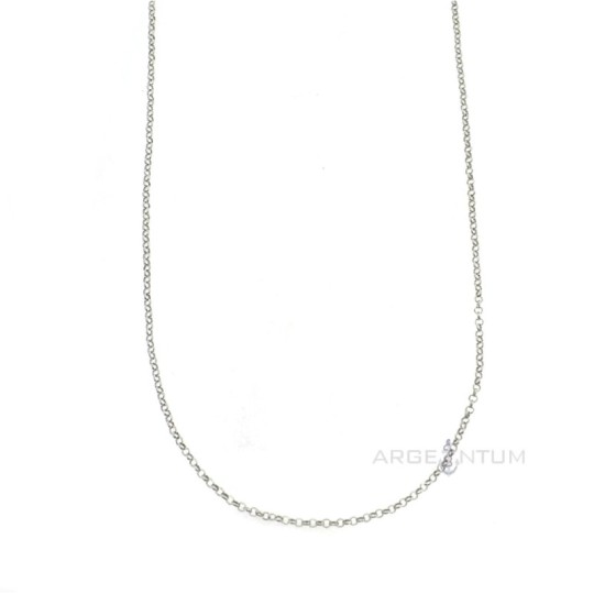 Catenina maglia rolò diamantata placcata oro bianco in argento 925 (70 cm)