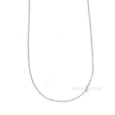 White gold plated diamond rolo chain in 925 silver (90 cm)