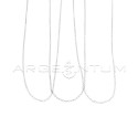 Catenine maglia rolò diamantata placcata oro bianco in argento 925 (40 cm) (3 pz.)