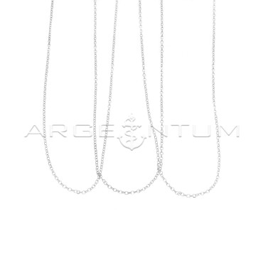 White gold plated diamond rolled chain in 925 silver (50 cm) (3 pcs.)