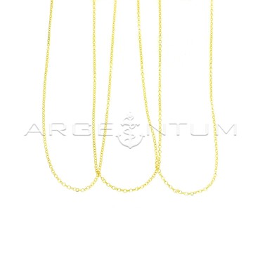 Yellow gold plated diamond rolo chain in 925 silver (50 cm) (3 pcs.)