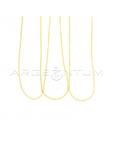 Yellow gold plated diamond rolo chain in 925 silver (50 cm) (3 pcs.)