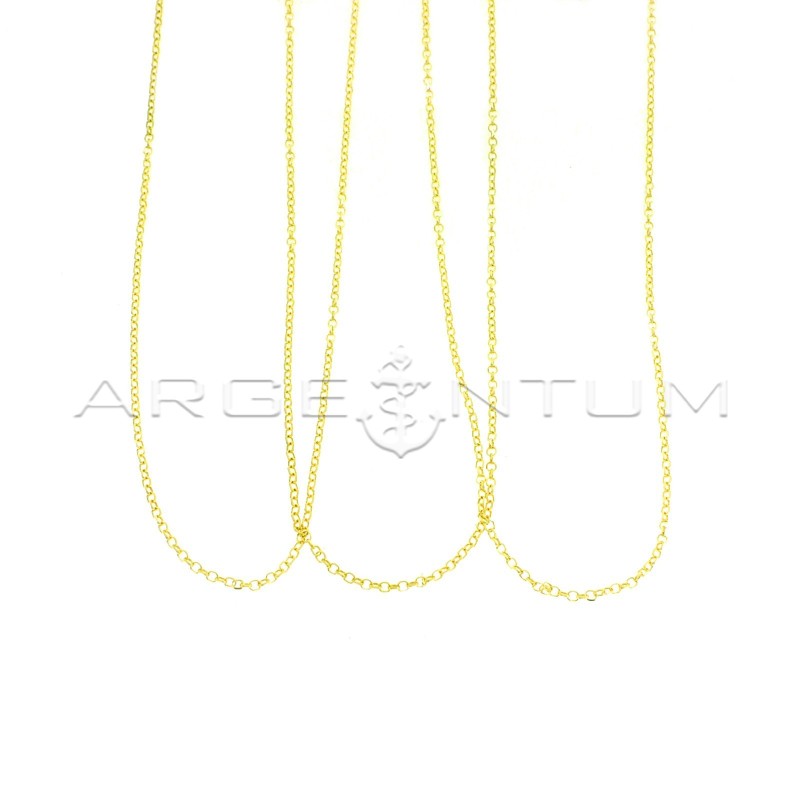 Yellow gold plated diamond rolo chain in 925 silver (50 cm) (3 pcs.)