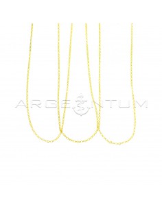 Yellow gold plated diamond rolò chain in 925 silver (45 cm) (3 pcs.)