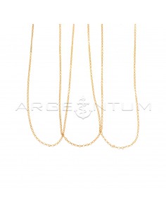 Rose gold plated diamond rolo chain in 925 silver (50 cm) (3 pcs.)