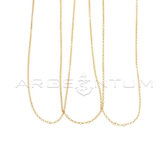 Catenine maglia rolò diamantata placcata oro rosa in argento 925 (50 cm) (3 pz.)